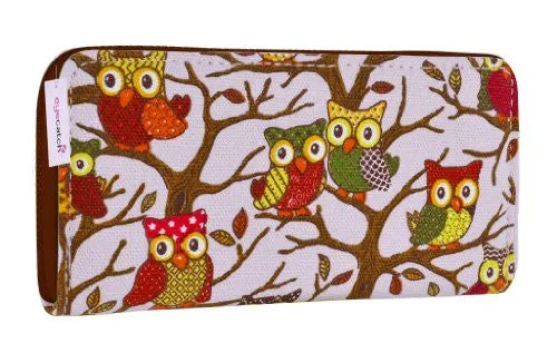 Canvas Owl Print Wallet