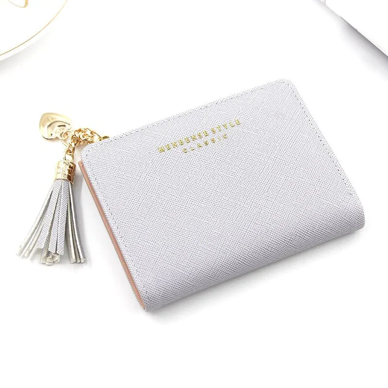 Darianrojas Tassel Women Wallet Small Cute Wallet Women Short Leather Women Wallets Zipper Purses Portefeuille Female Purse Clutch