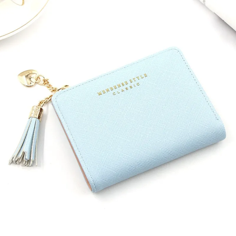 Darianrojas Tassel Women Wallet Small Cute Wallet Women Short Leather Women Wallets Zipper Purses Portefeuille Female Purse Clutch