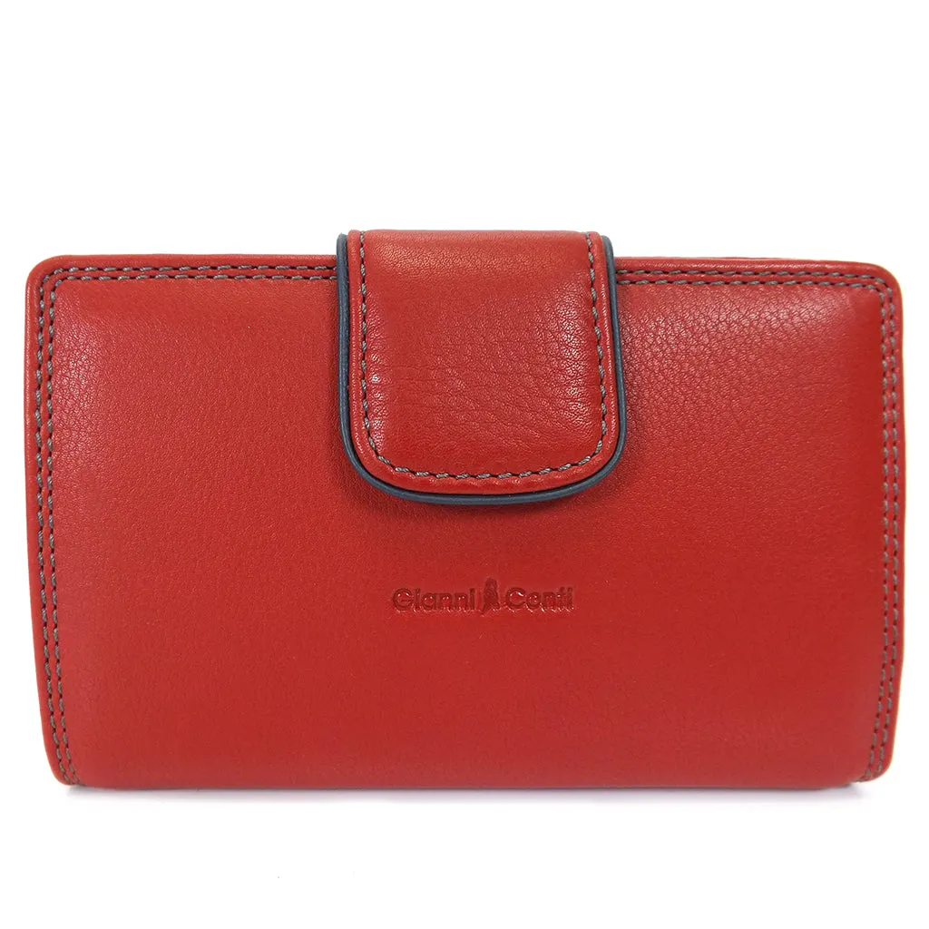 Gianni Conti Medium Wallet Purse - Style: 588356 - Red