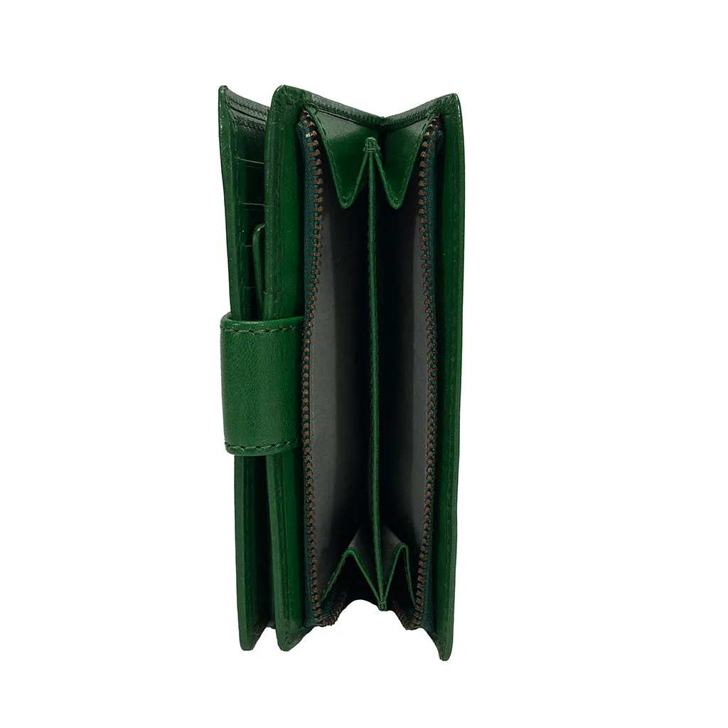 Golunski Tab Flapover Siena Purse - Style 7- 8028- Green