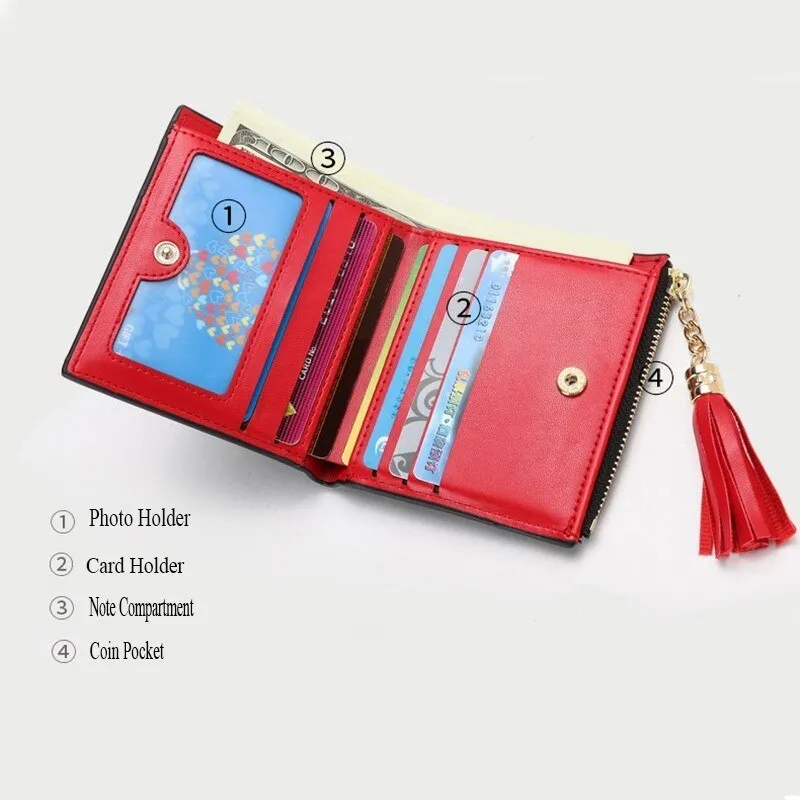 Hot Sale Genuine Leather Women Wallets Women Purses Hasp Wallet Female Small Coin Purse Leather Zipper Carteira Feminina