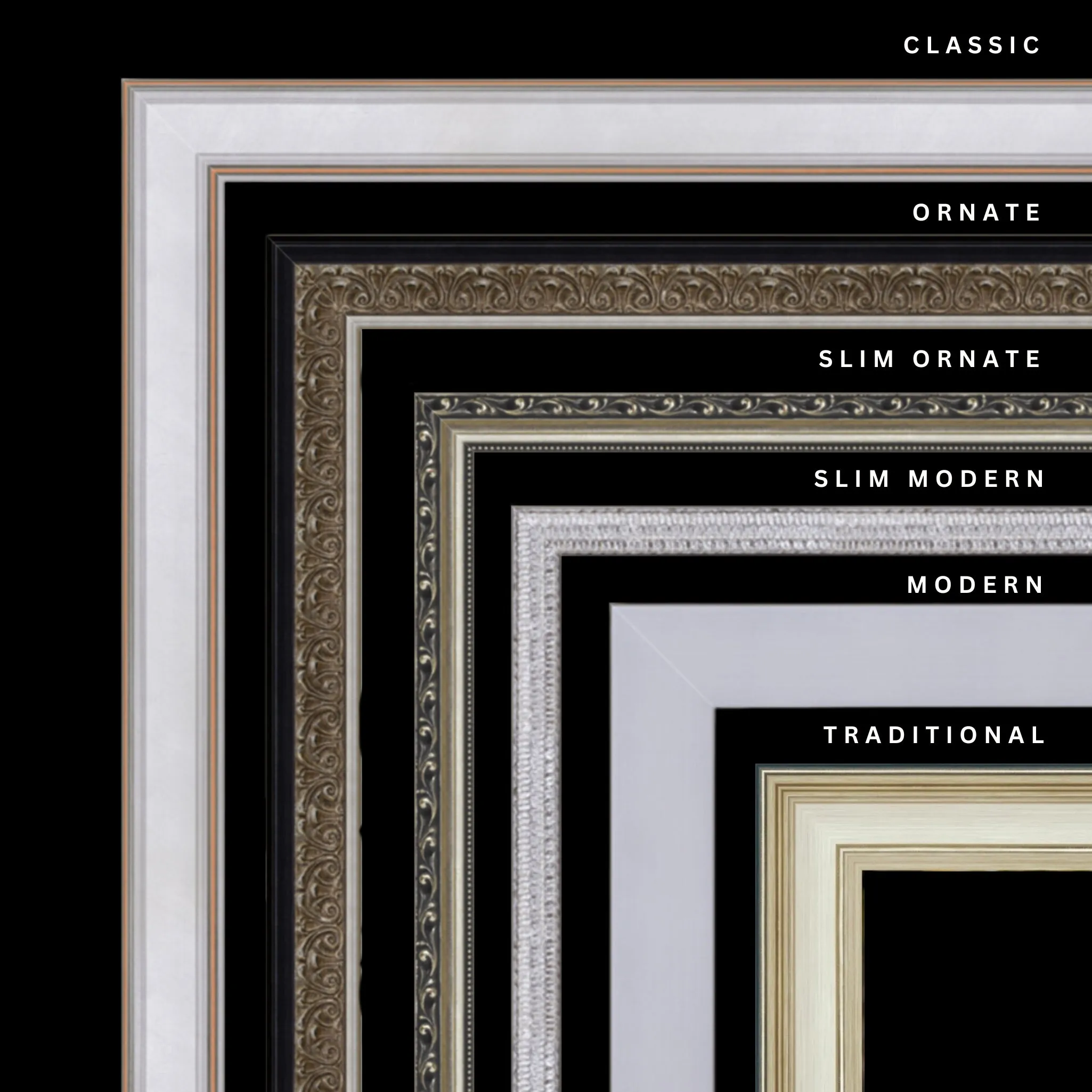 Silver 40x23 Picture Frame Ornate Traditional Classic Antique